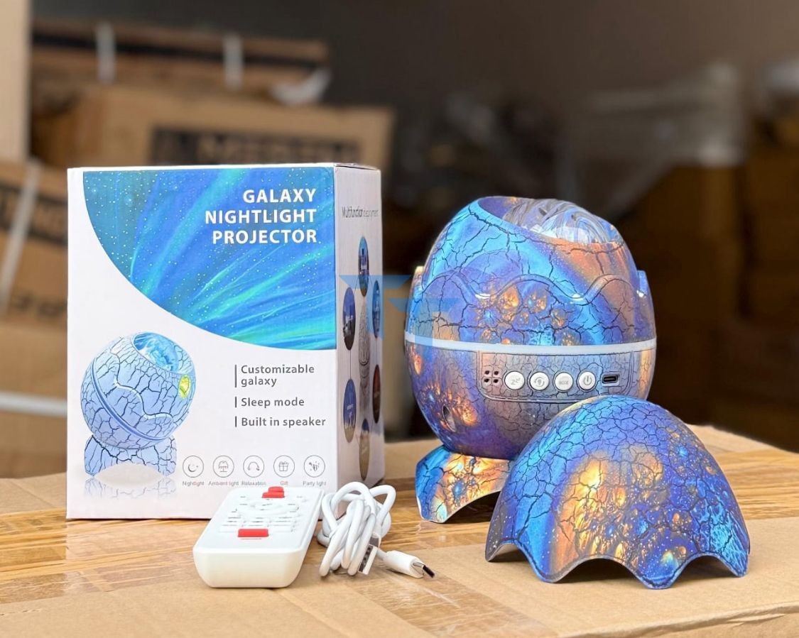 Dinozor Yumurtası Gece Masa Lambası Bluetooth Hoparlör Led Lamba Galaxy Projektör